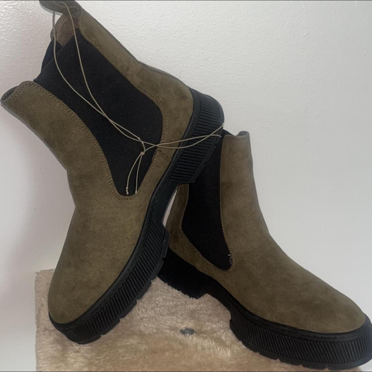 Primark Men's Khaki and Green Boots Depop