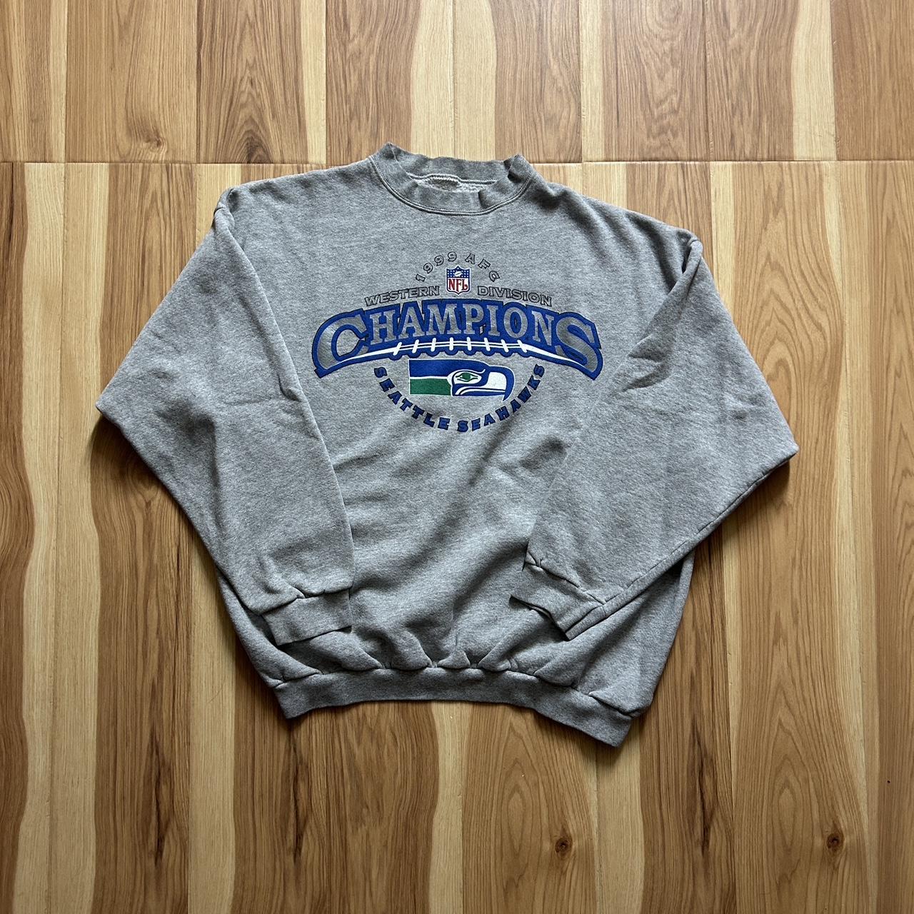 Seattle Seahawks Crewneck, vintage grey 1999 Seattle... - Depop