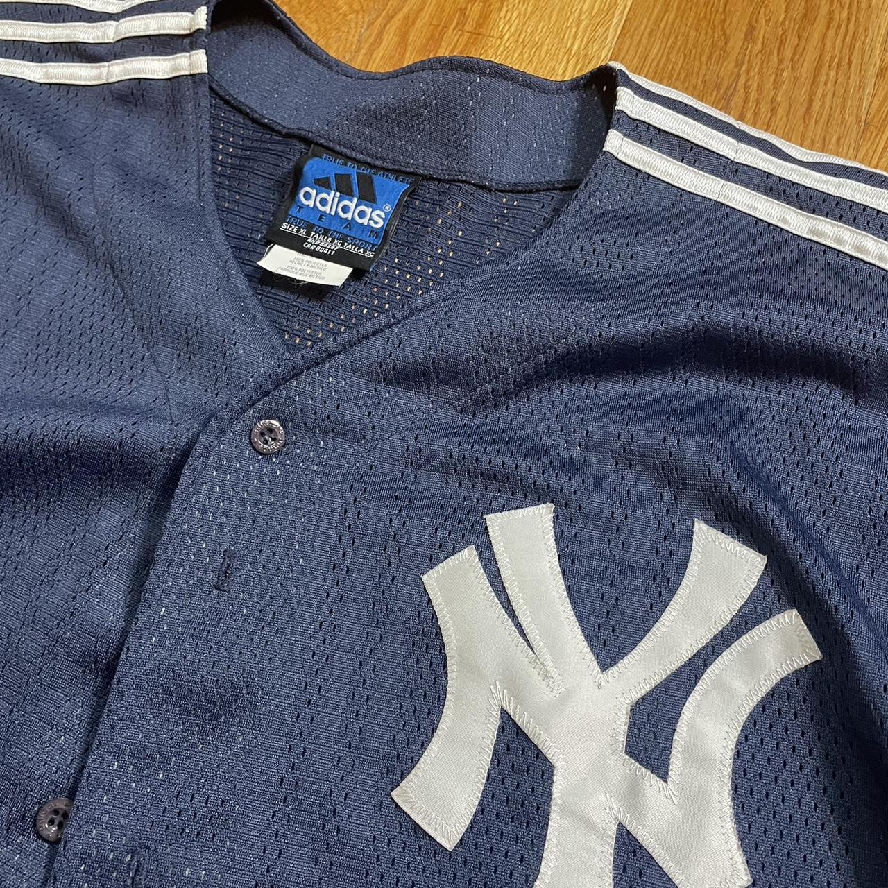 Vintage Adidas Yankees collared jersey Super - Depop