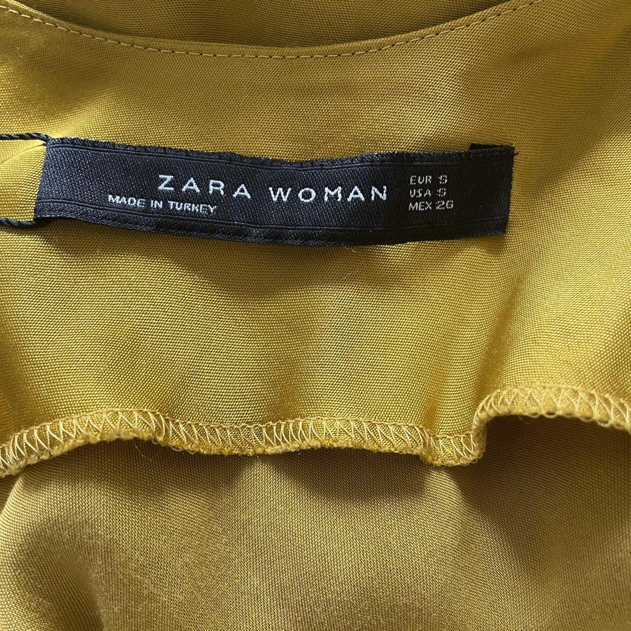 Zara Women's Gold Dress Depop