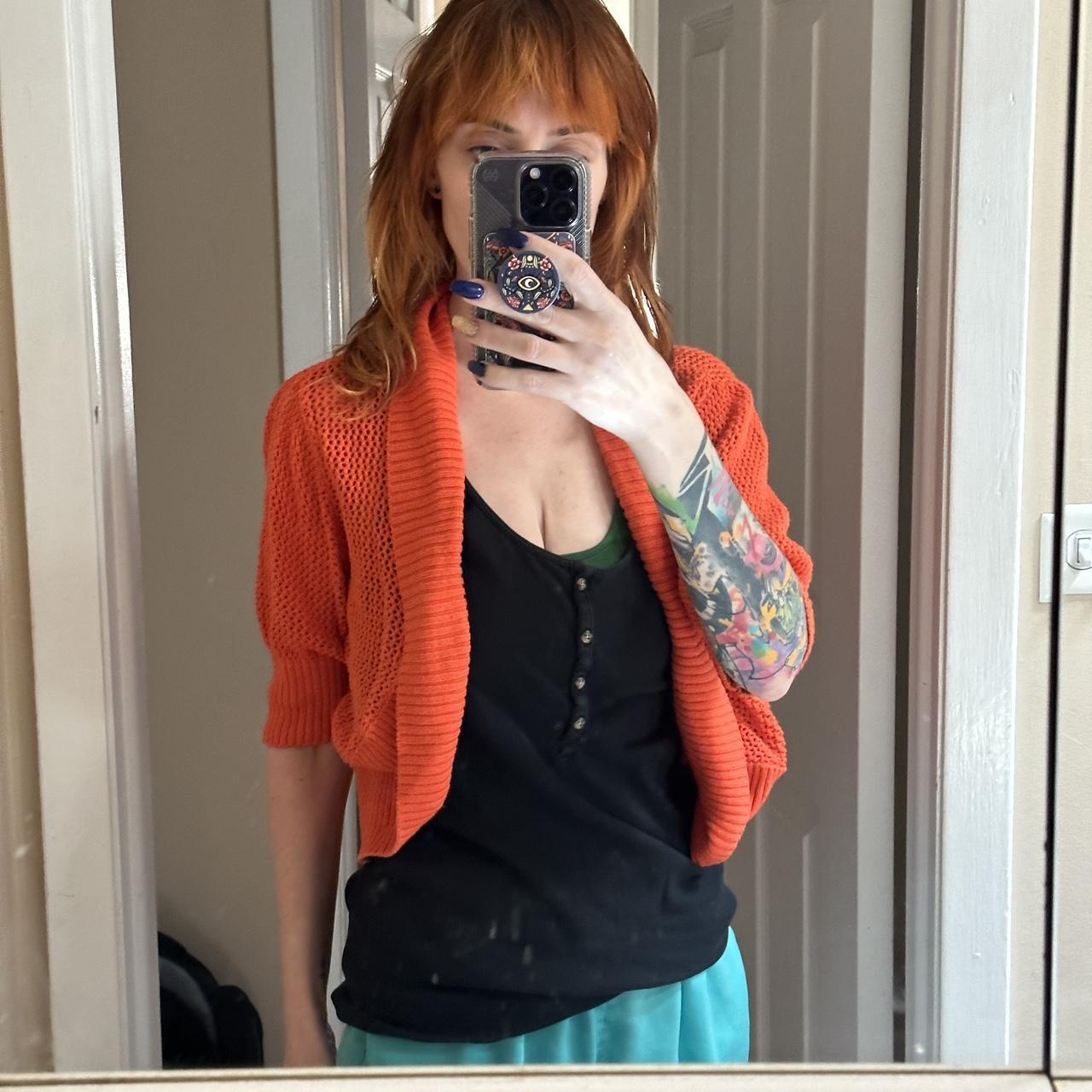 Orange shrug cardigan hotsell