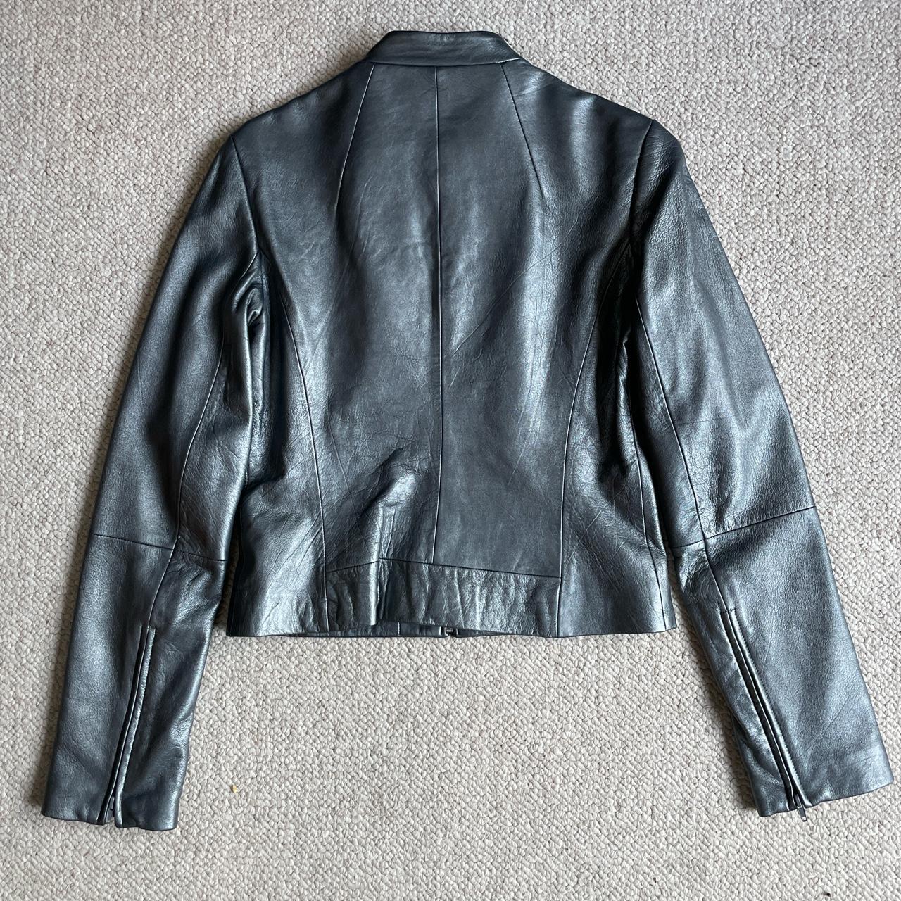 BCBGMAXAZRIA metallic grey leather jacket I have