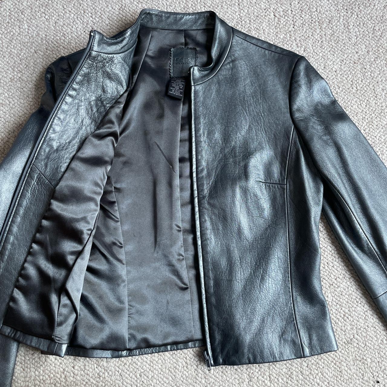 BCBGMAXAZRIA metallic grey leather jacket I have