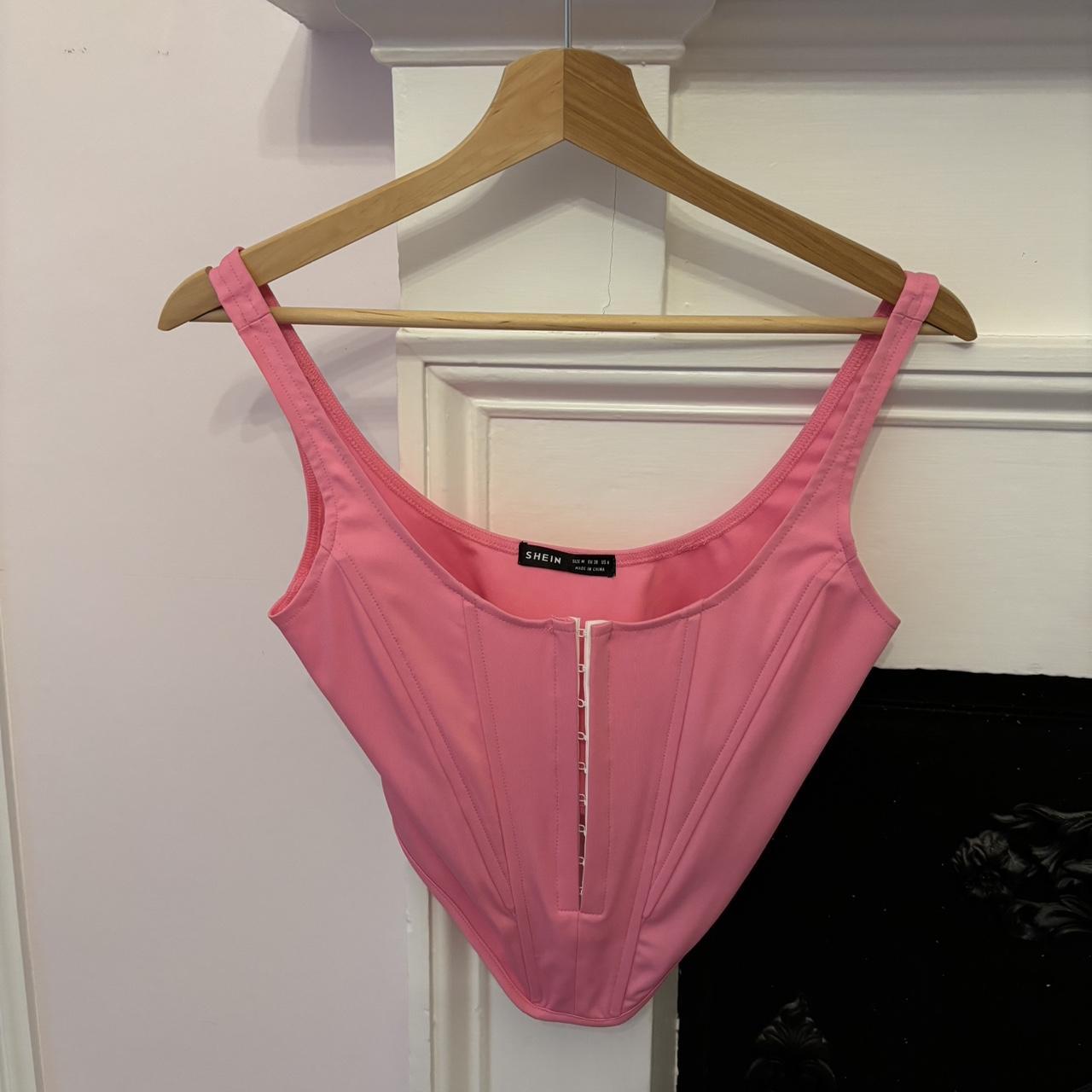 Shein pink corset top Never worn Size medium... - Depop