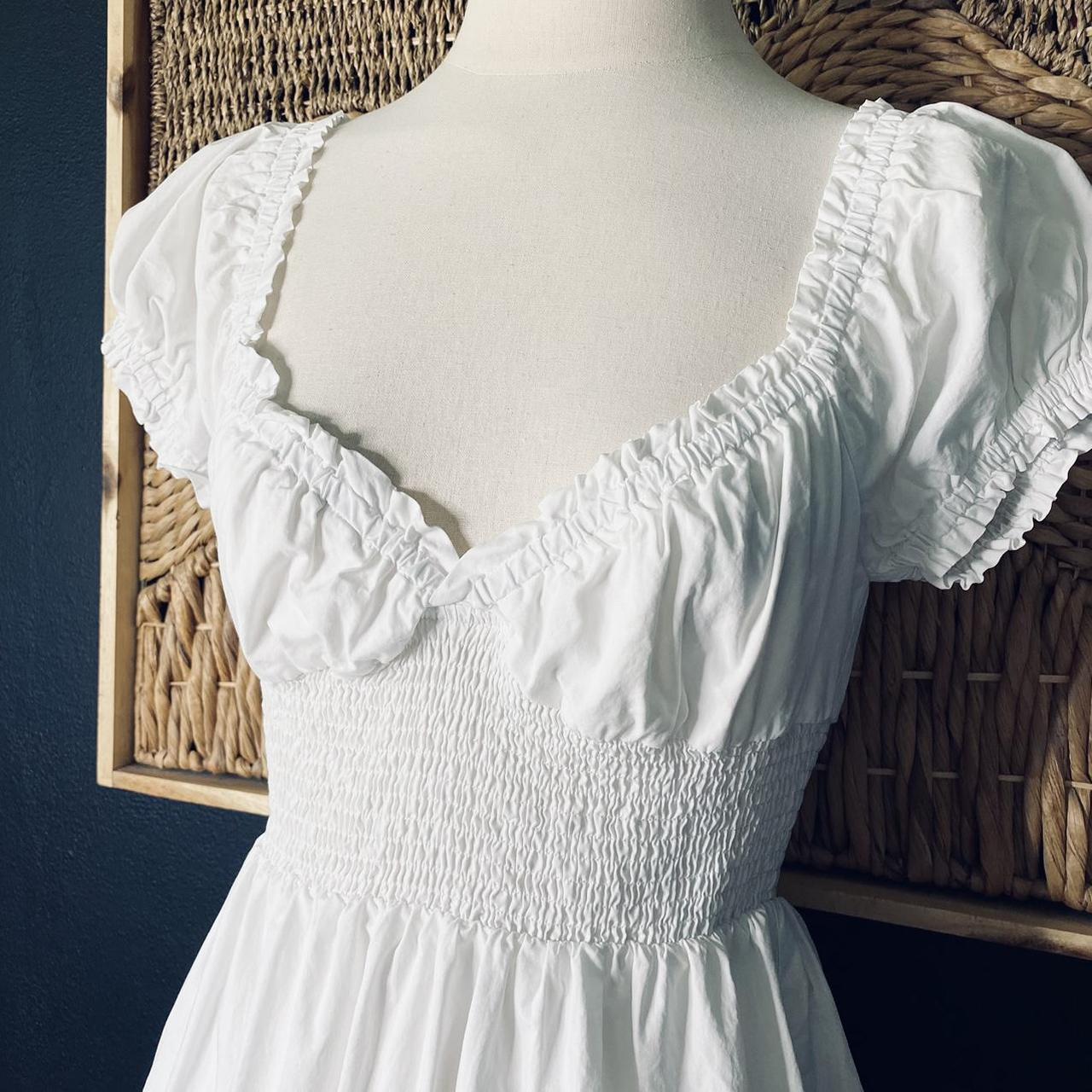 Princess Polly White Smocked Sun Dress 100% Cotton... - Depop