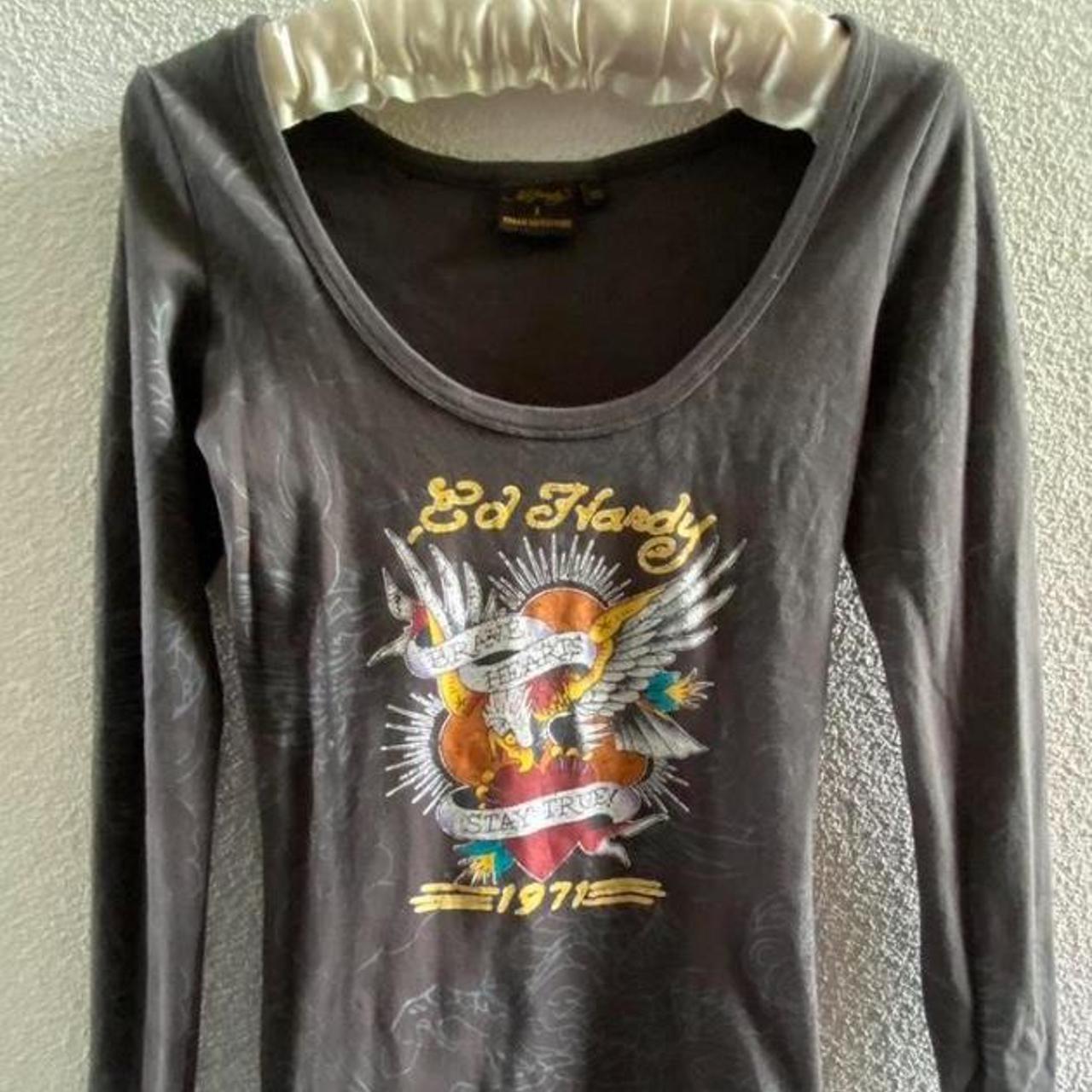 Charcoal Ed Hardy Dress - Graphic design - Can be... - Depop