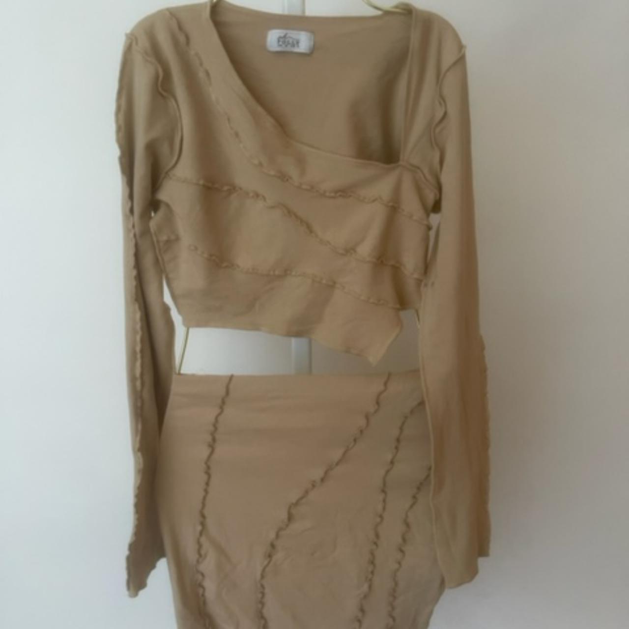 Oh Polly Cropped Long Sleeve and Skirt set Depop