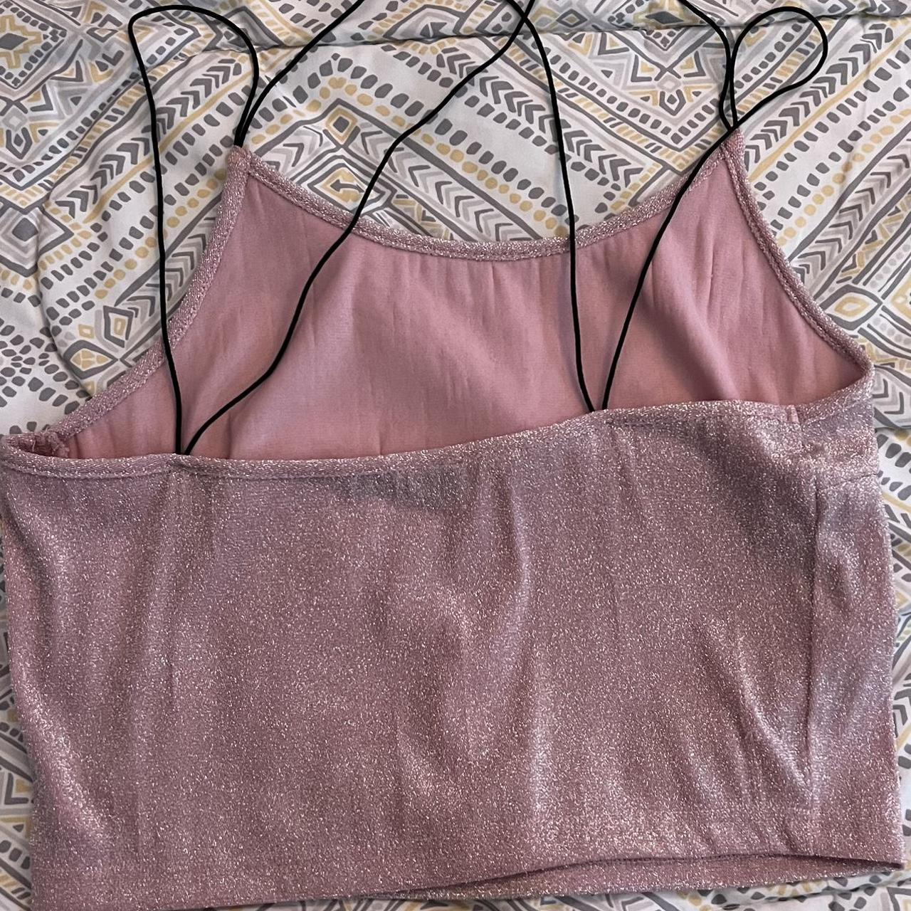 SHEIN light pink shimmer top. Soft on the inside u... - Depop