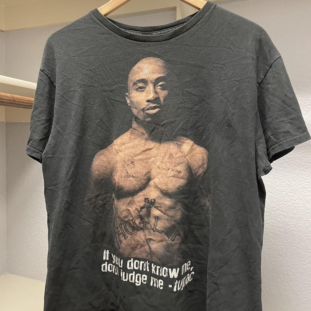 vintage early y2k tupac tee mens size large open to... - Depop