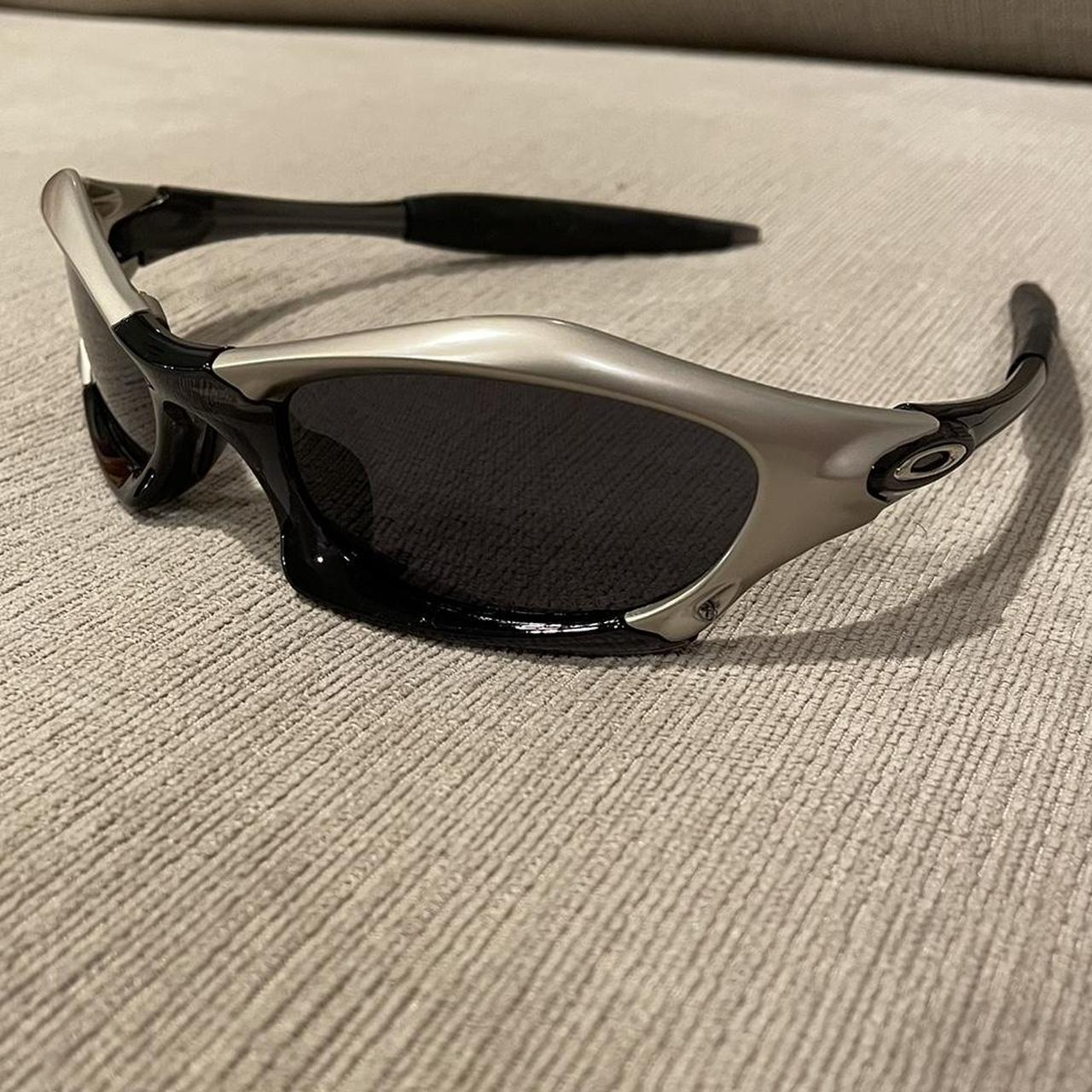 Insane vintage 2000s Oakley splice glasses black and... - Depop