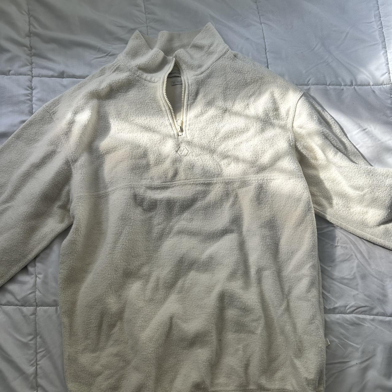 Cream Quarter zip S or M? Like New - Depop