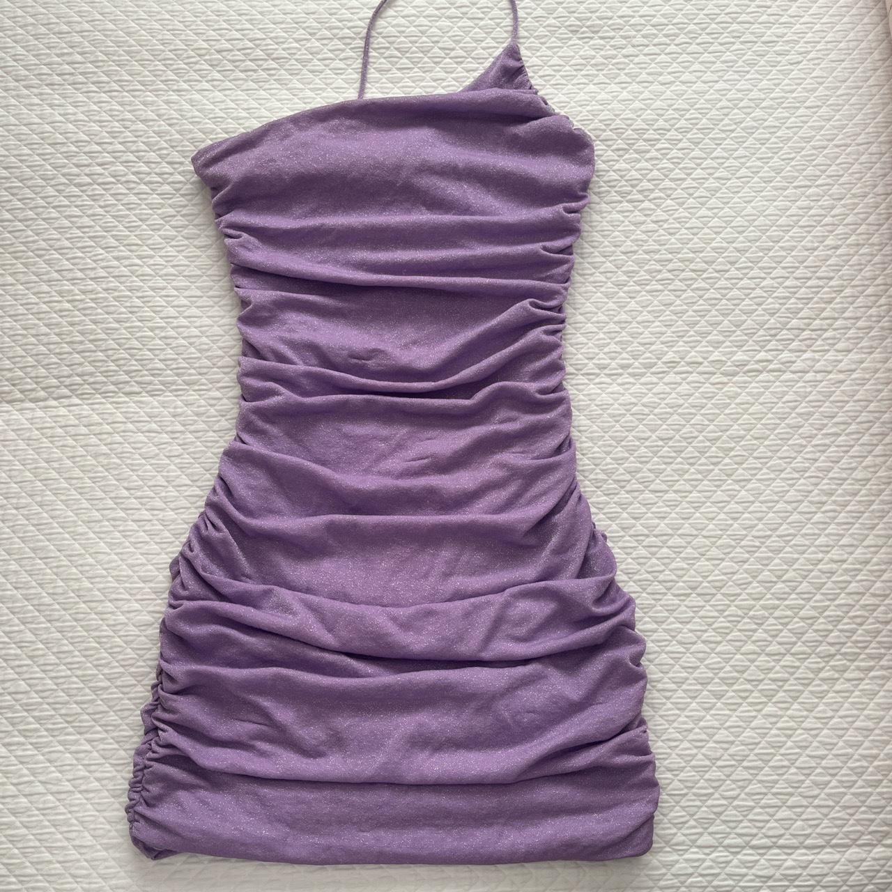 LUCY IN THE SKY HOCO DRESS -Purple sparkly tight... - Depop