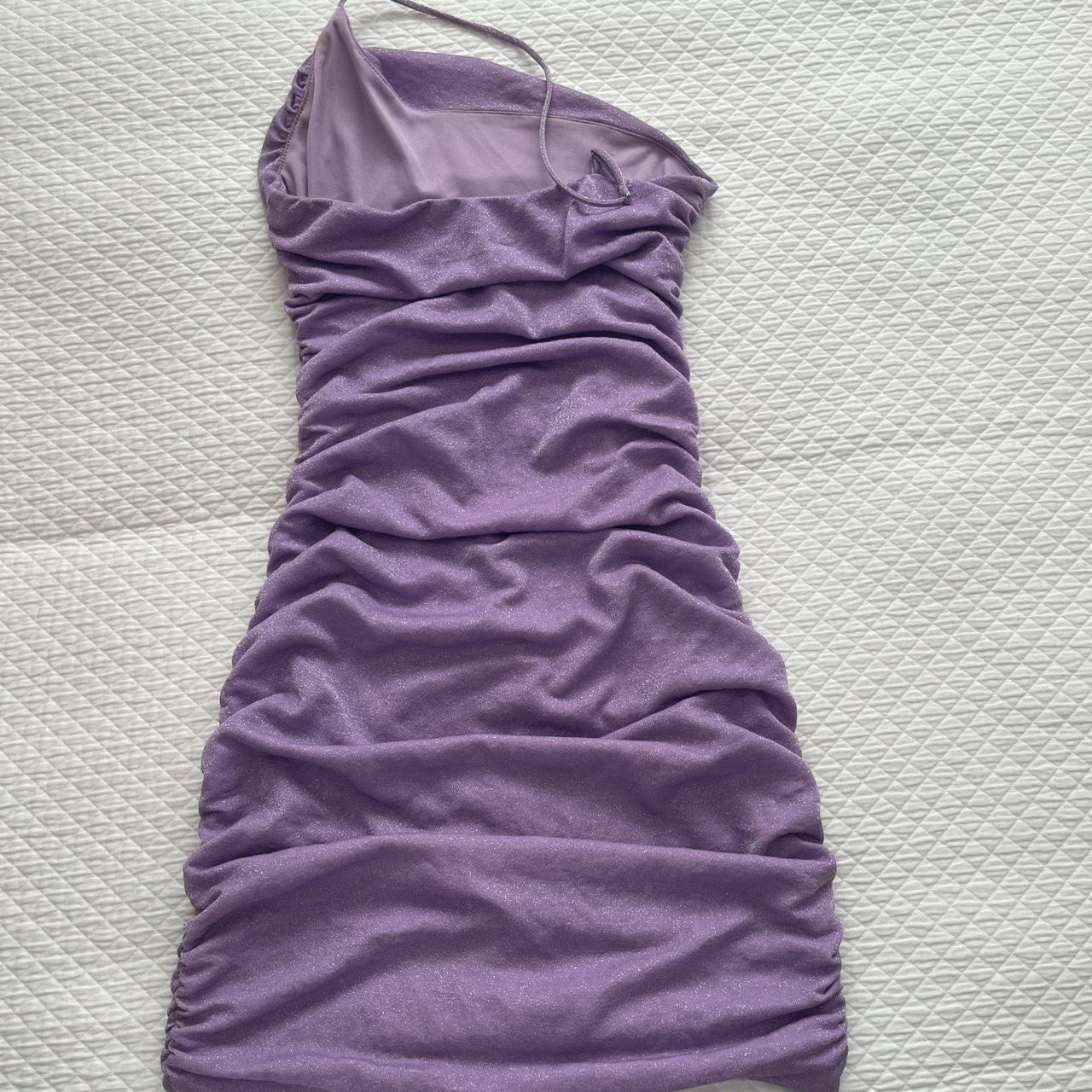 LUCY IN THE SKY HOCO DRESS Purple sparkly tight... Depop