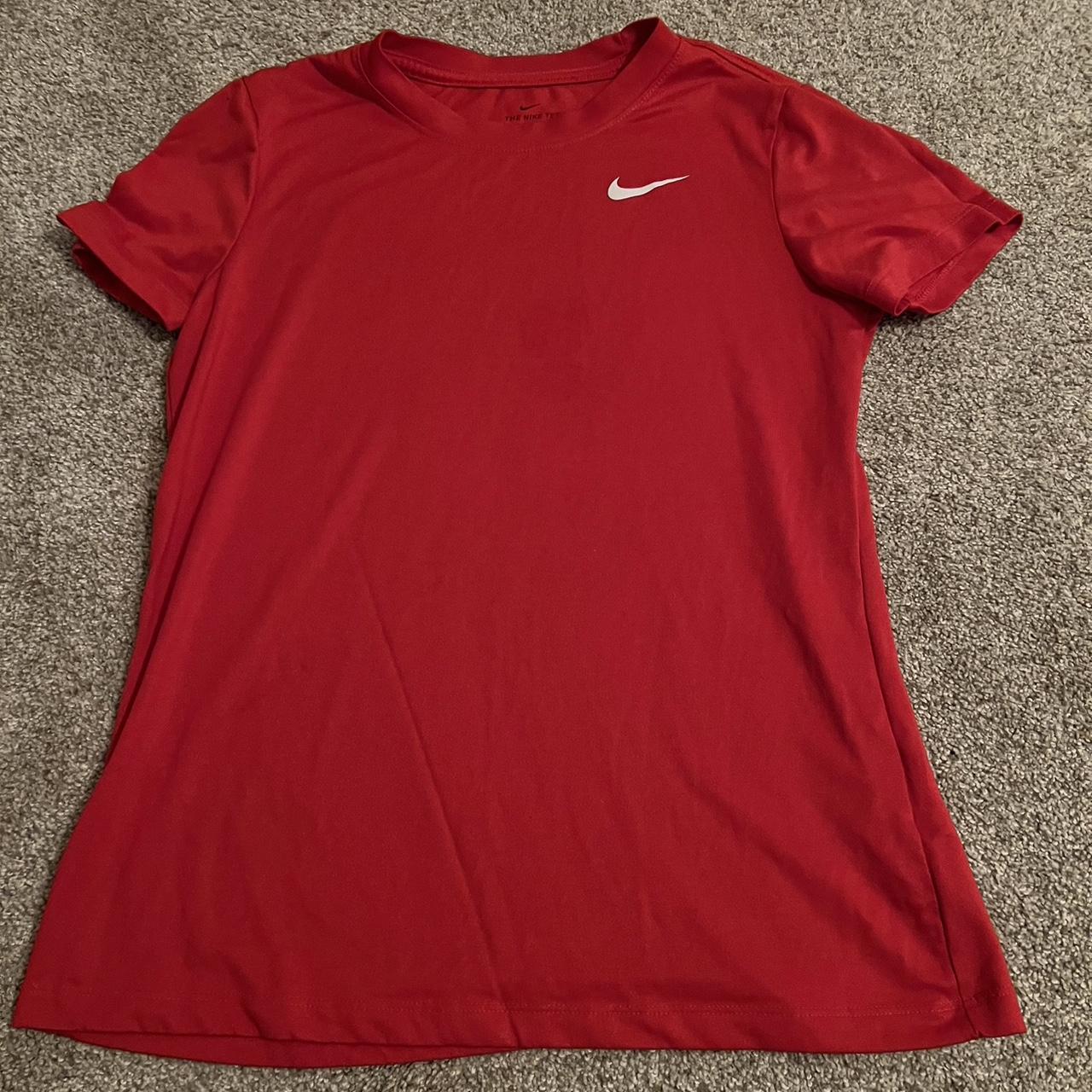 womens red and white nike shirt