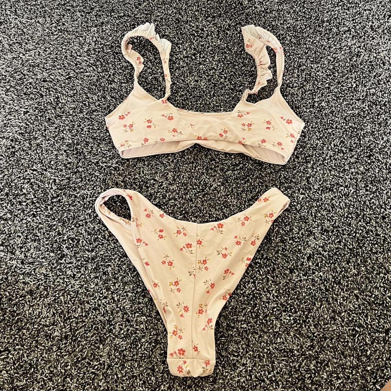 Aerie Women's Cream and Tan Bikinisandtankinisets Depop