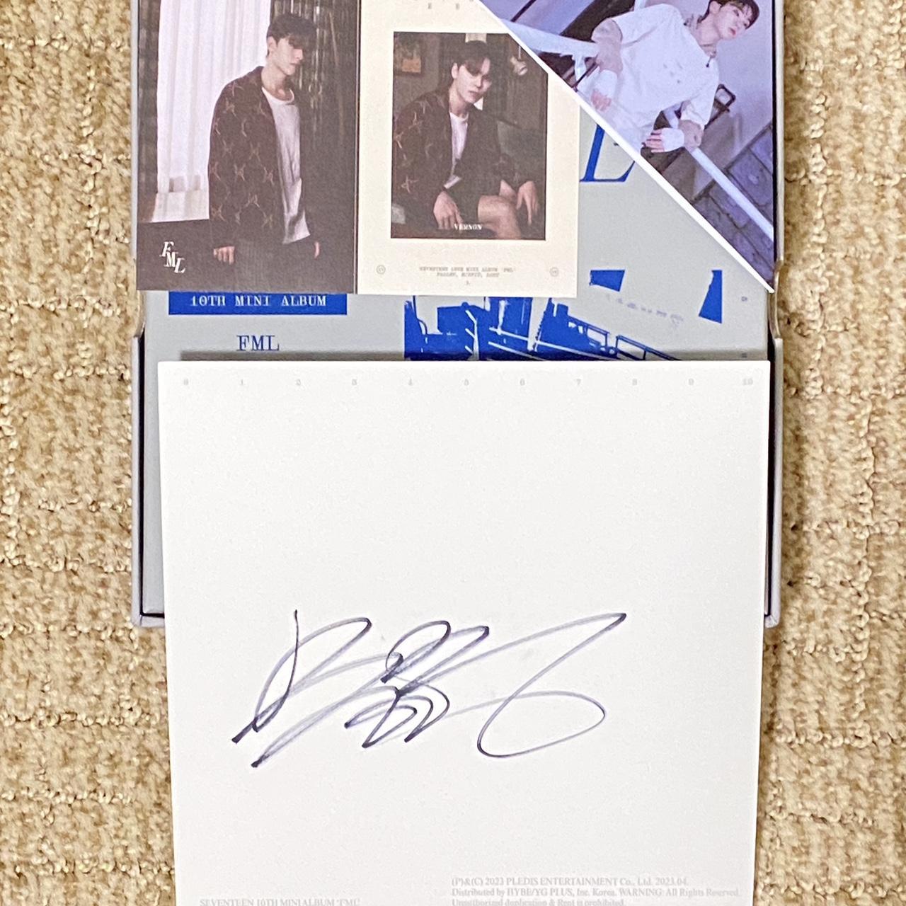 SEVENTEEN FML THE8 サイン入りポストカード Seventeen FML Signed Postcard the8 Minghao Woozi | Depop