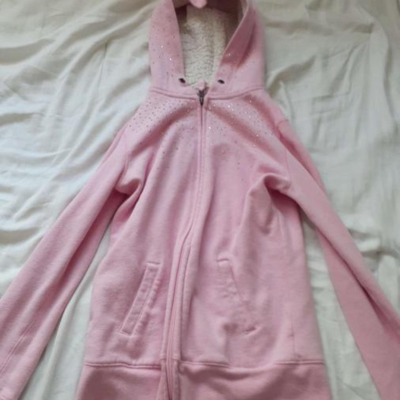 XL pink jacket/hoodie with white inside • includes... - Depop