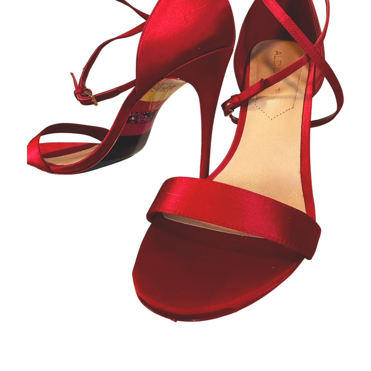 Aldo sexy satin red stilettos gently loved but in