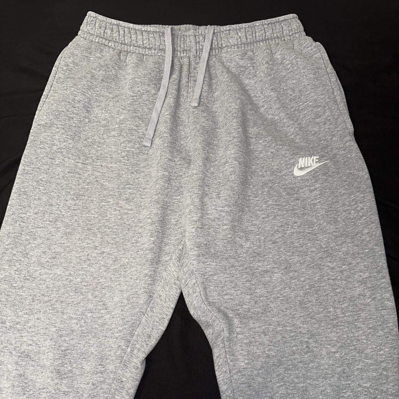 Nike Men's Grey and White Joggerstracksuits Depop