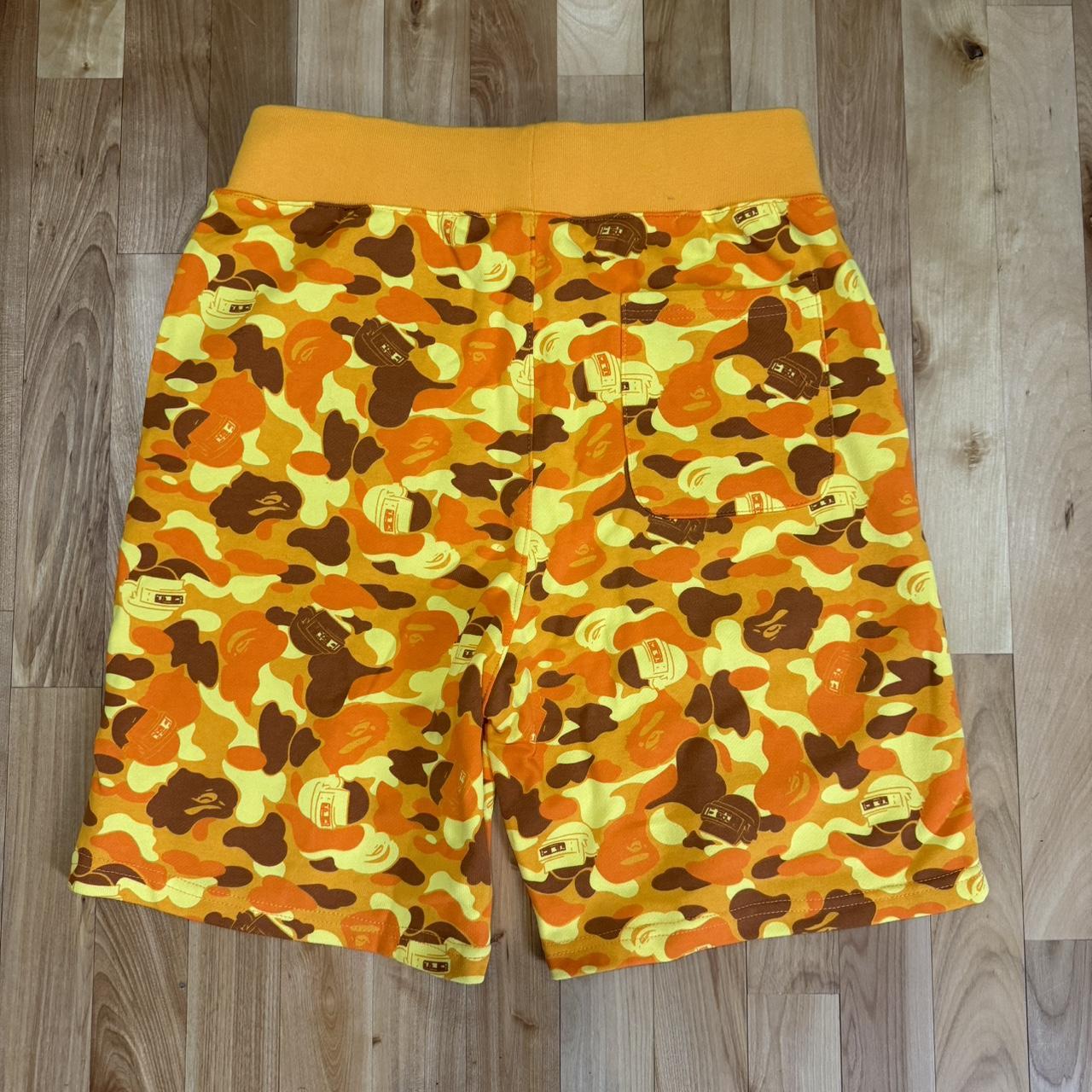 BAPE x PUBG orange sweat shorts 