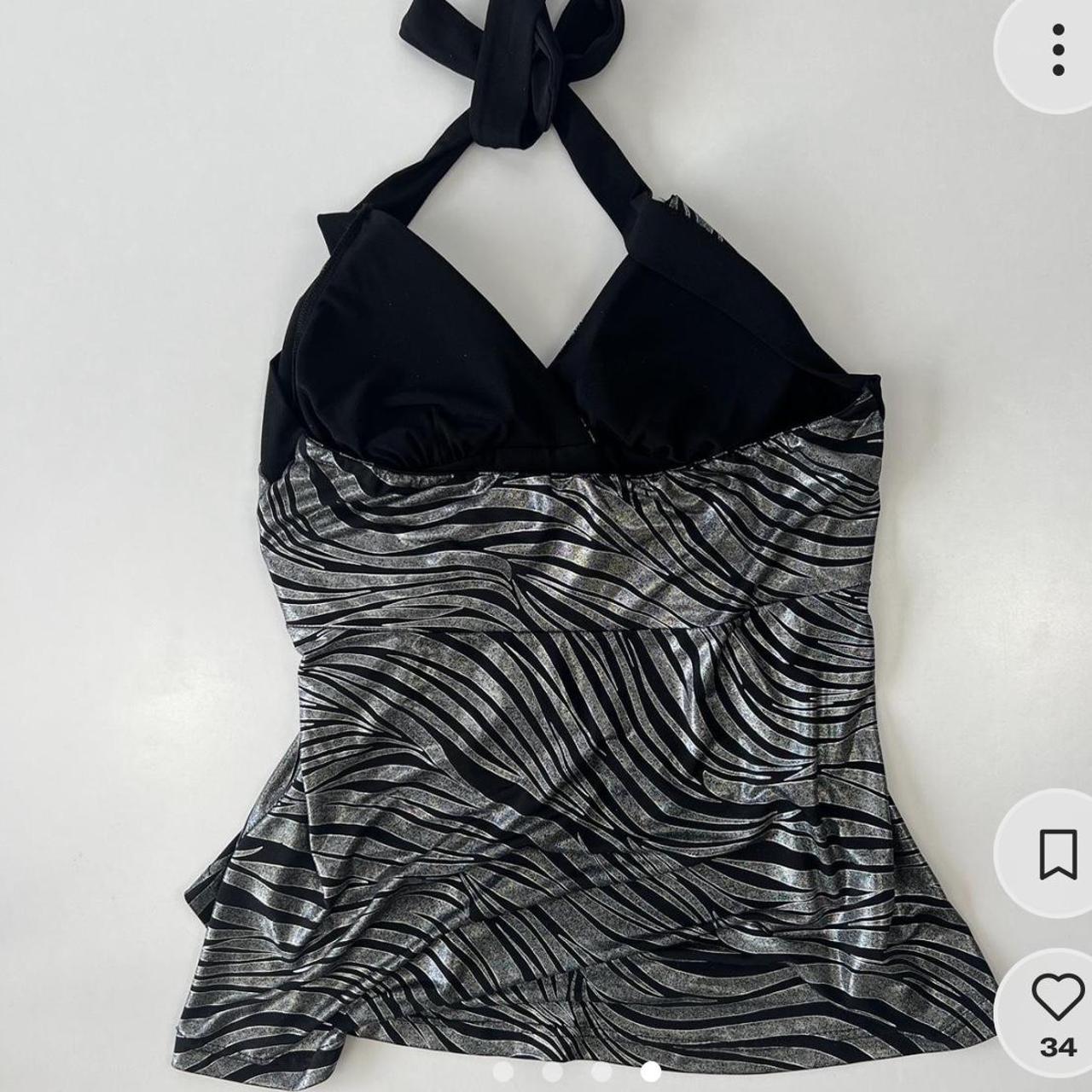 2000s ZEBRA PRINT HALTER TOP REPOP from 'miss... - Depop