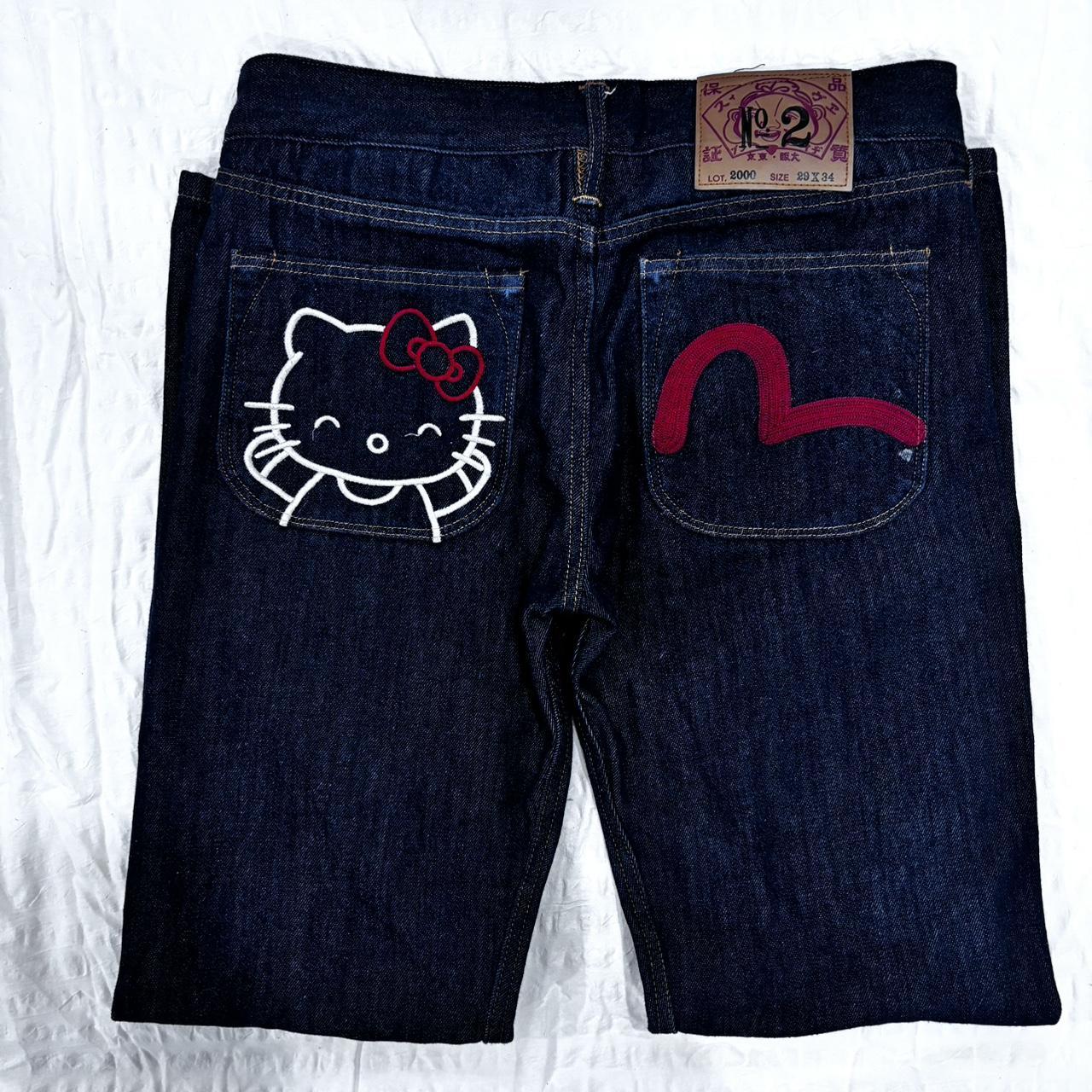 No2 Evisu X Hello Kitty Jeans Basically Brand New Depop