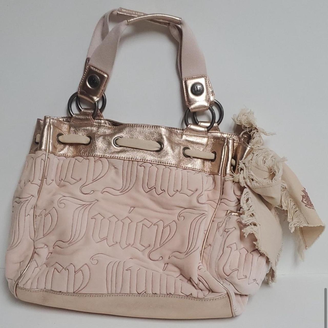 Rose gold authentic juicy couture bag, early 2000s... Depop