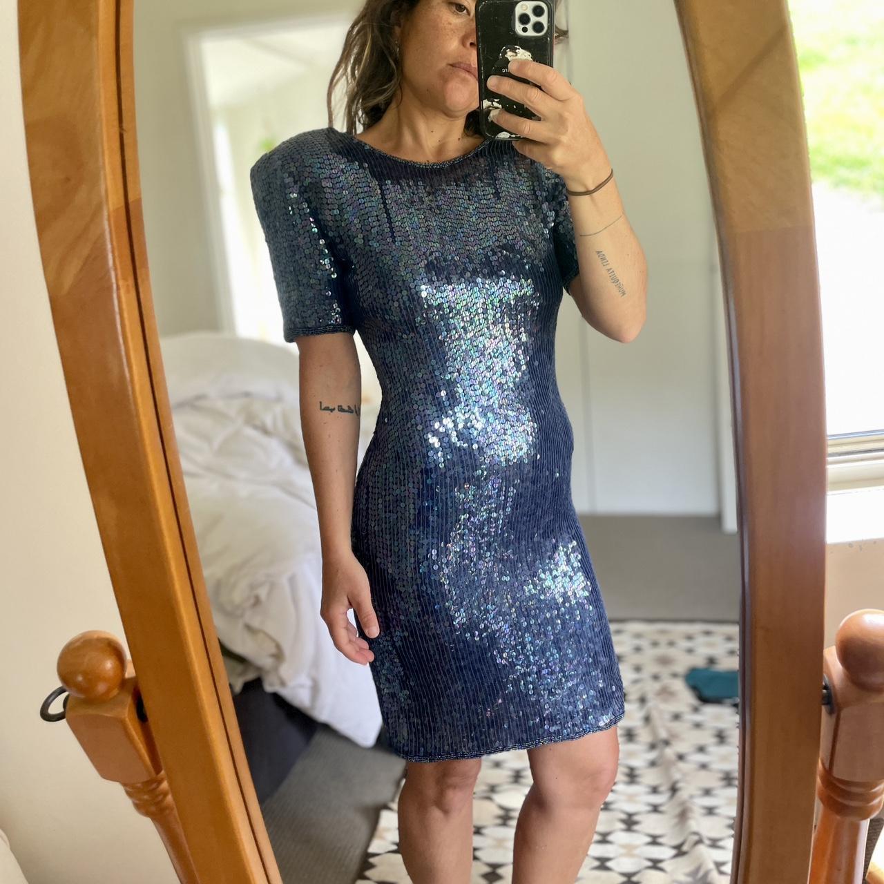 Vintage silk 2024 sequin dress