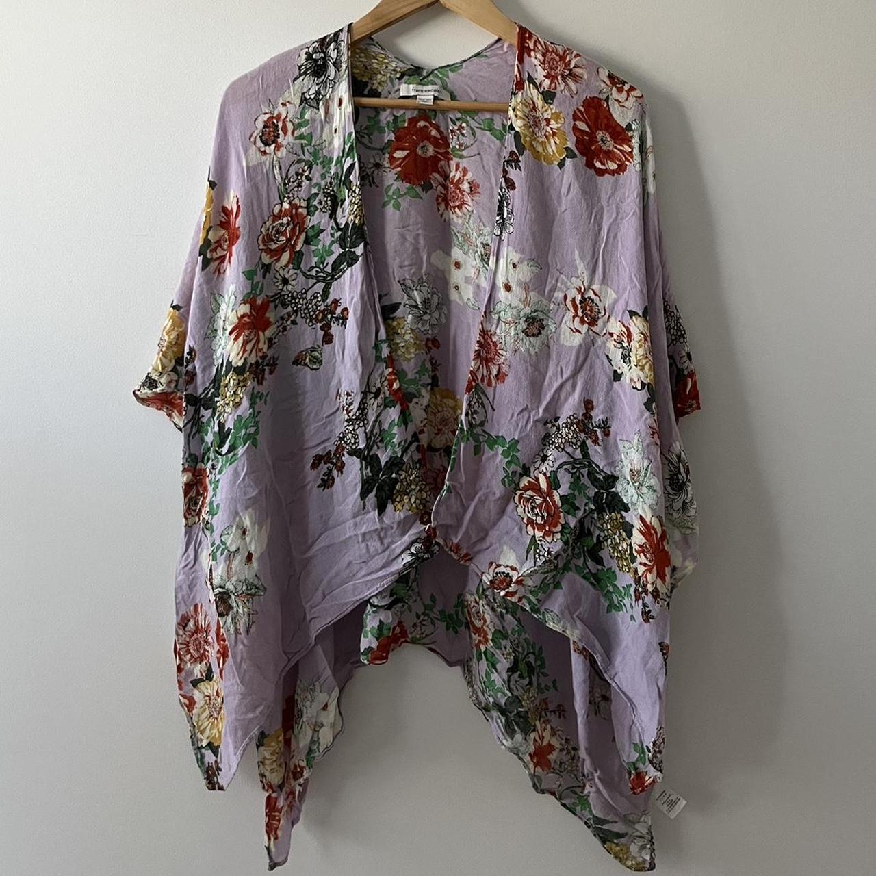 Floral Print Shaw/Cover up Francesca’s One size -... - Depop