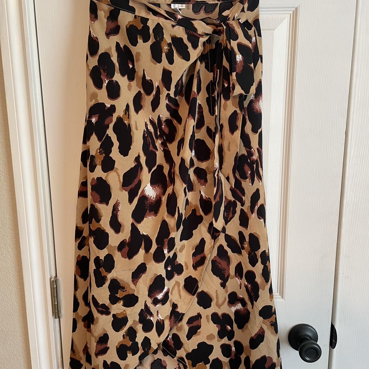 Leopard print hotsell wrap skirt jumpsuit