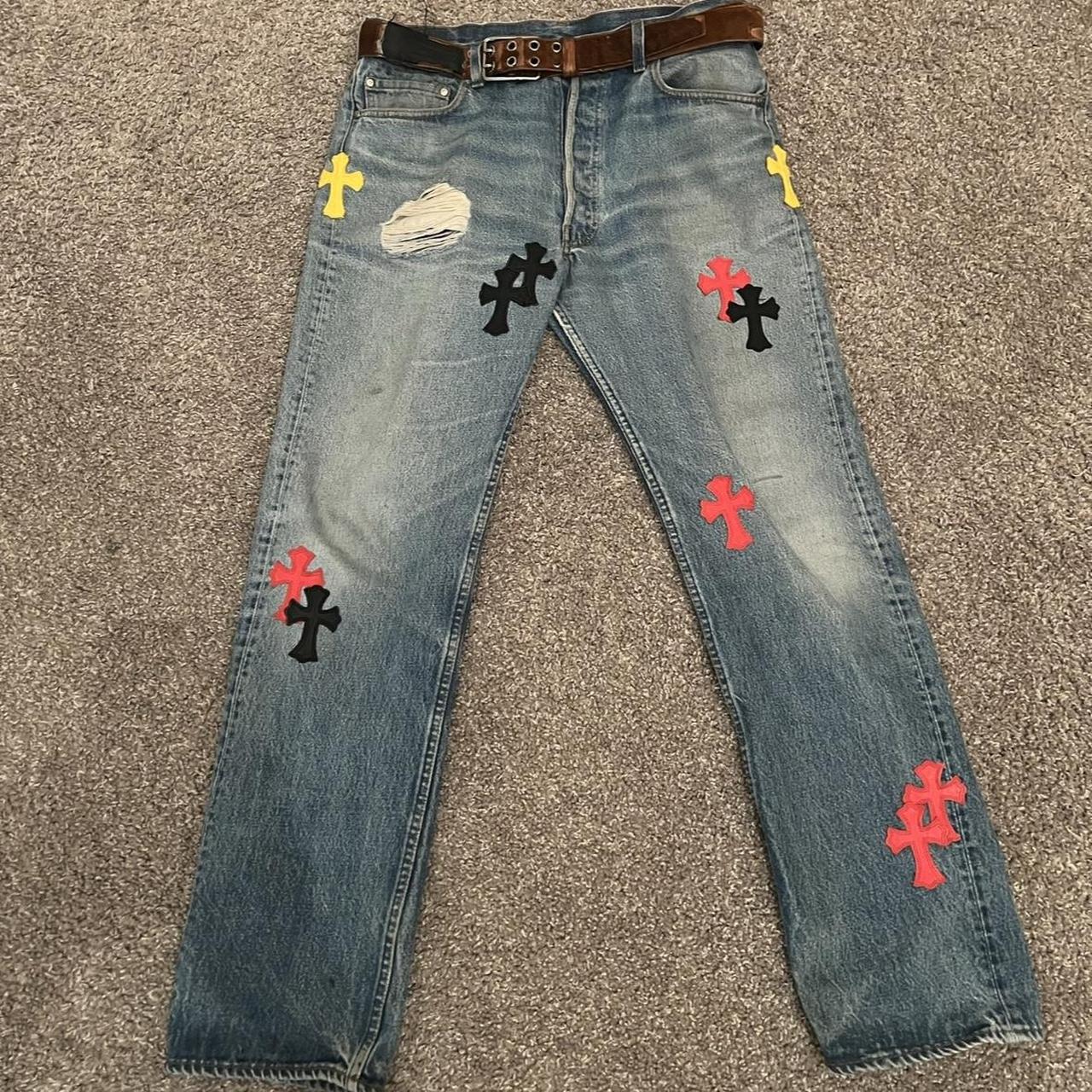 Chrome hearts Cross denim Size 34 #rick #alyx... - Depop