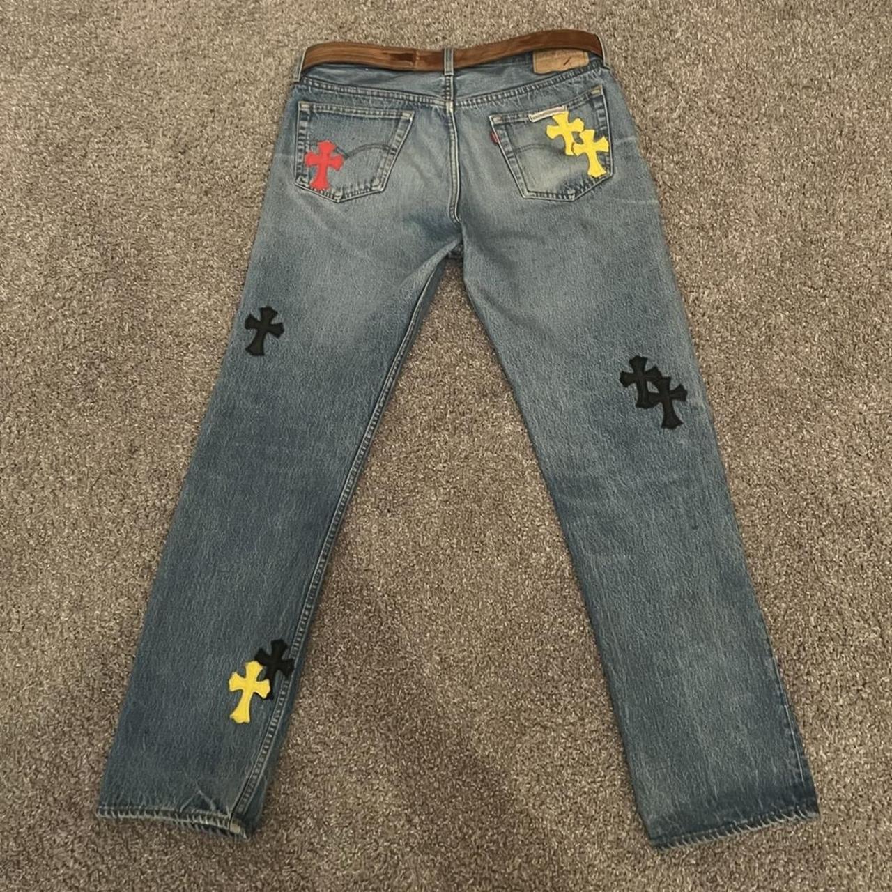 Chrome hearts Cross denim Size 34 #rick #alyx... - Depop