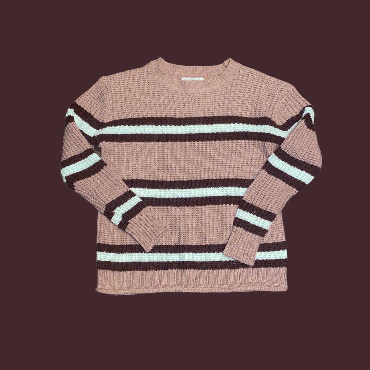 Pink rose striped on sale sweater