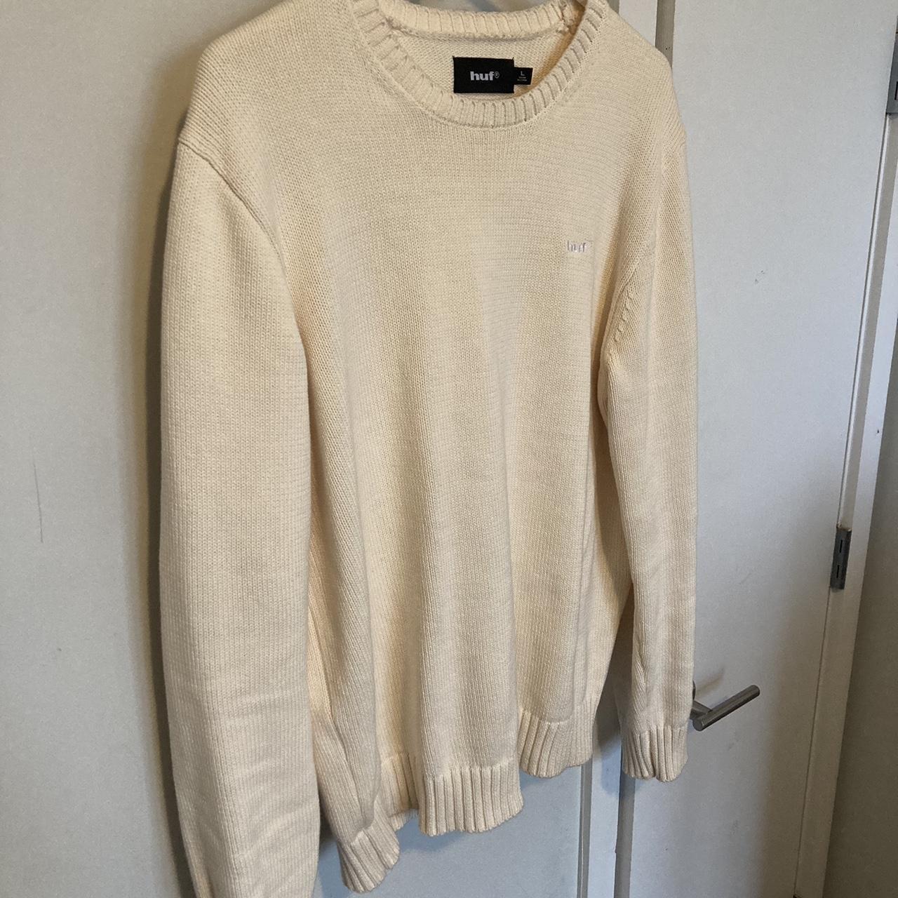 HUF eightynine collection knit sweater. Cream. Brand... - Depop