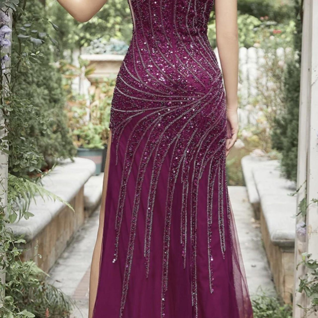 Burgundy purple prom dress hotsell