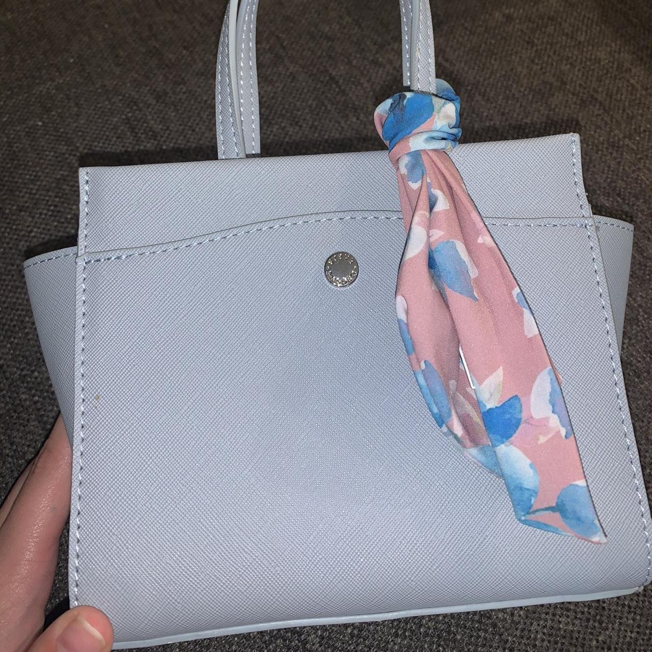 Steve Madden blue crossbody bag with scarf - Depop