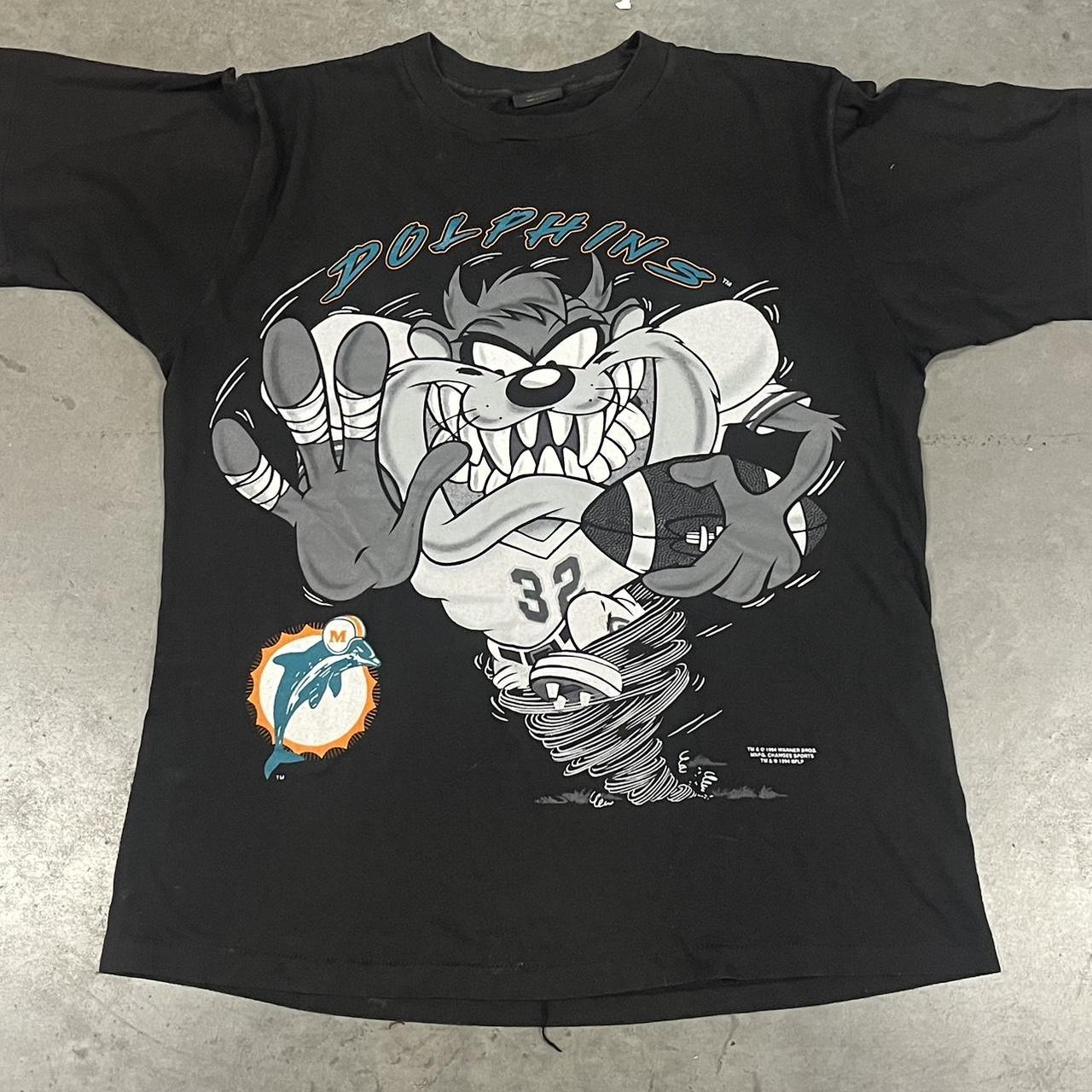 1994 Miami Dolphins Taz AOP Changes Shirt XL in... Depop