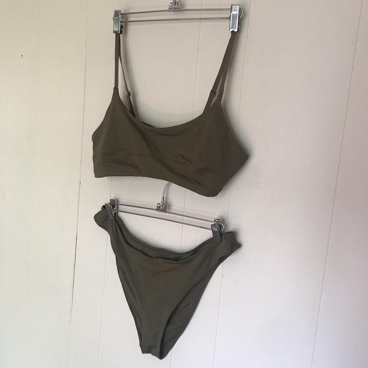 Everlane Women's Khaki and Green Bikinisandtankinisets Depop