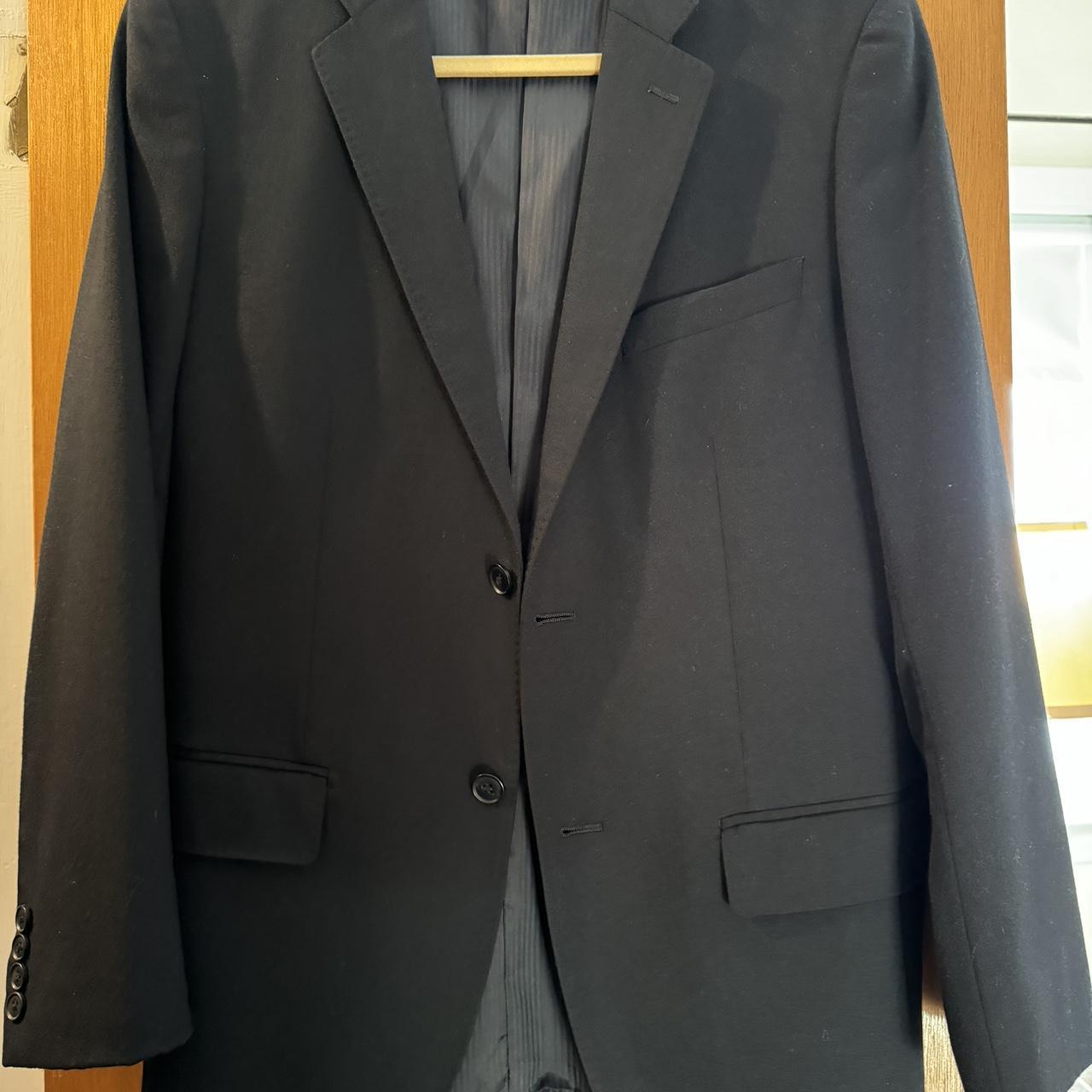 Navy blue wool 2-button sport coat Uniqlo (size... - Depop