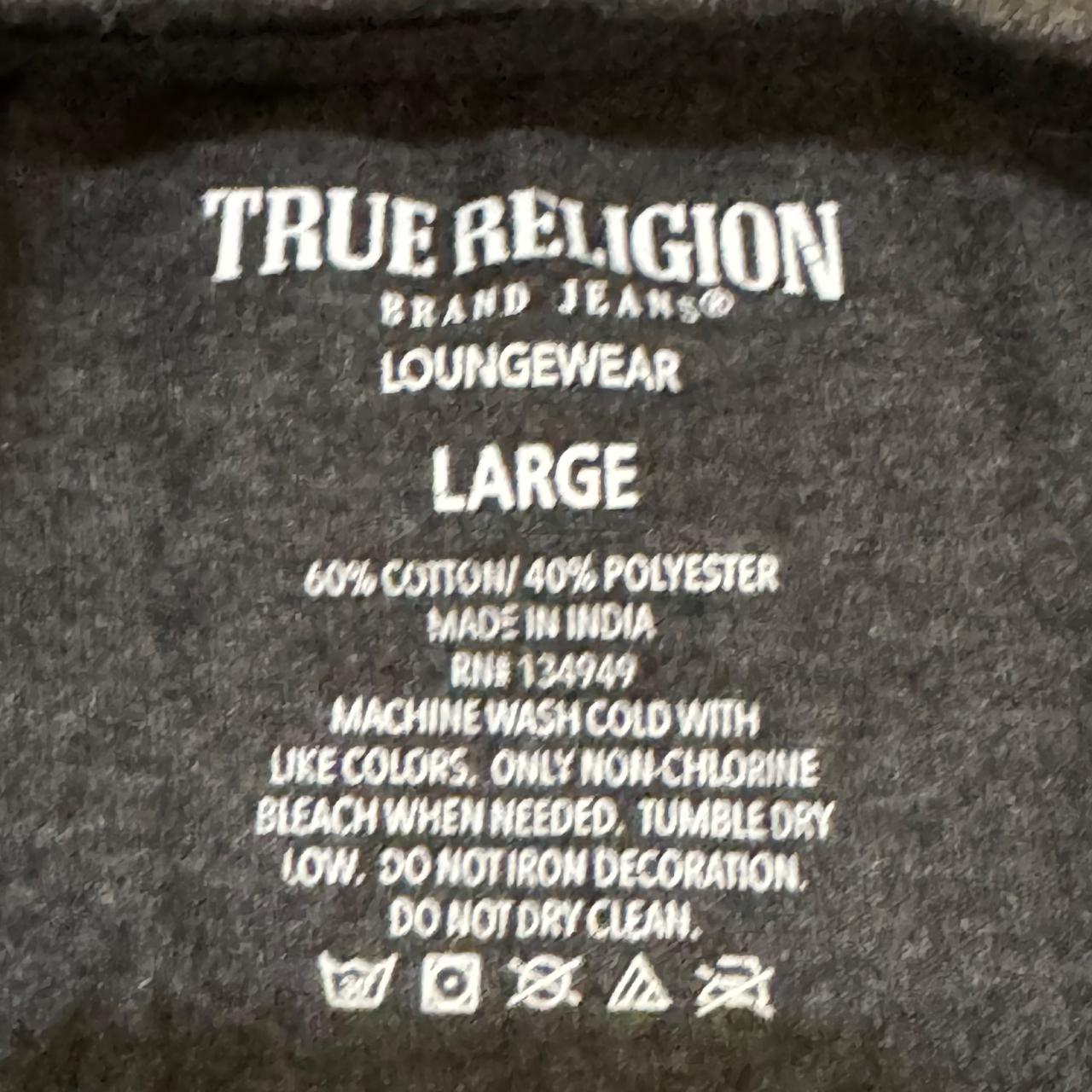 True Religion T-Shirt Mens L Large Heathered Black... - Depop