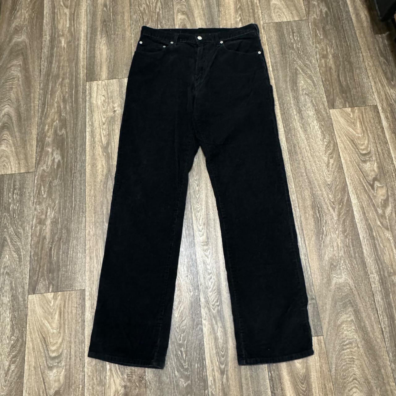 Y2K Levis 505 Corduroy Jeans Men 34x34 Black Denim... - Depop