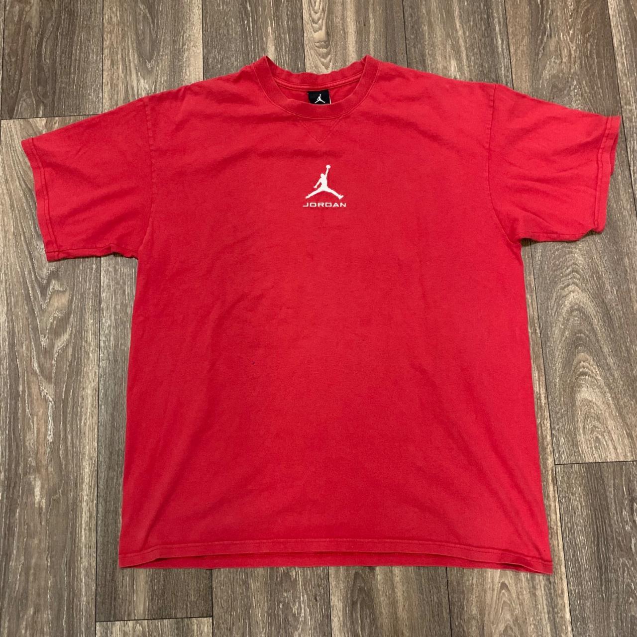 Vtg Air Jordan Retro Shirt Mens XL X-Large Red... - Depop