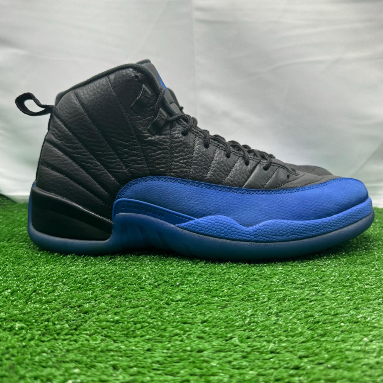 Jordan 12 black and blue best sale