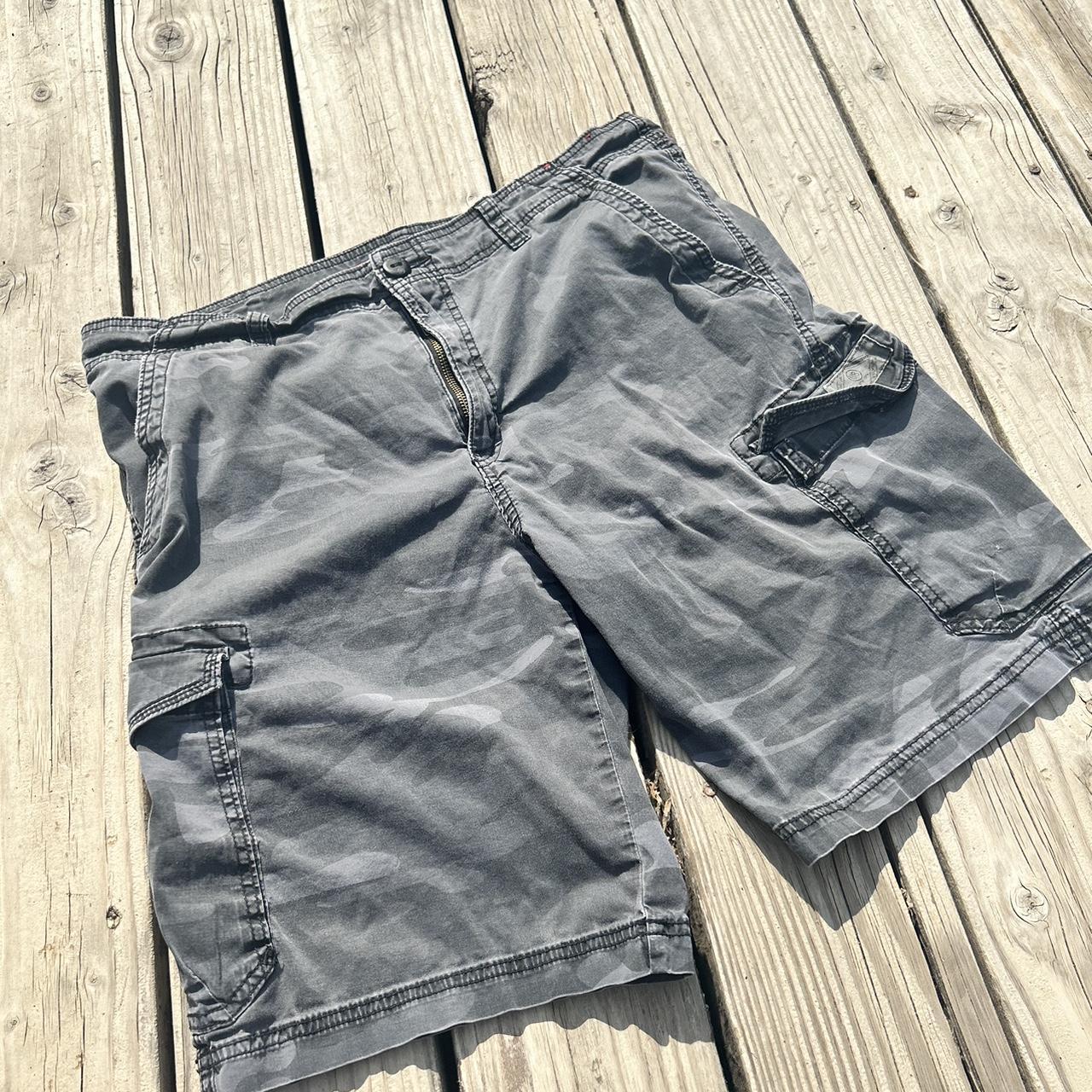 Super sick y2k union bay cargo shorts black camo. No... Depop