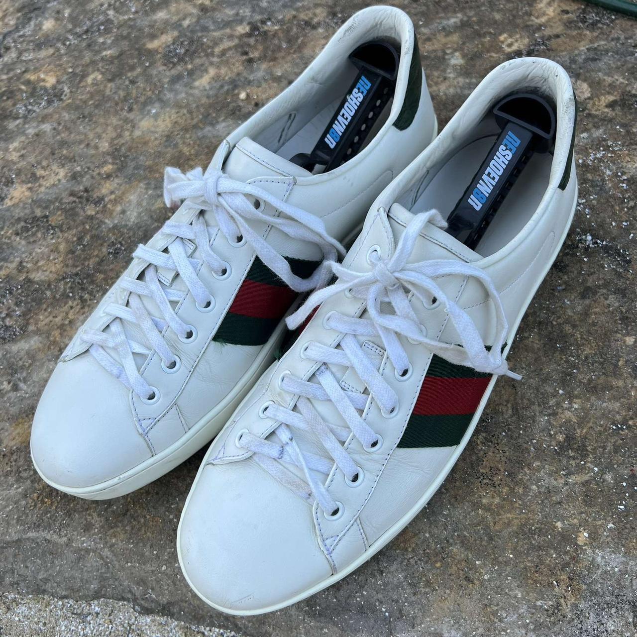 USED Gucci Aces - Fits size 11 to 11.5 - HAS MISSING... - Depop