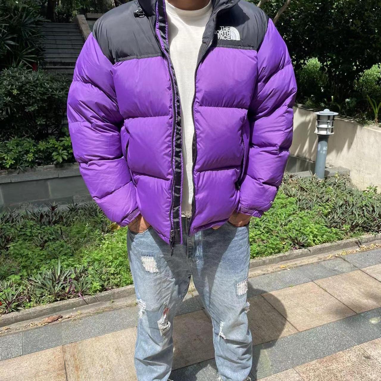 North face nuptse sales purple