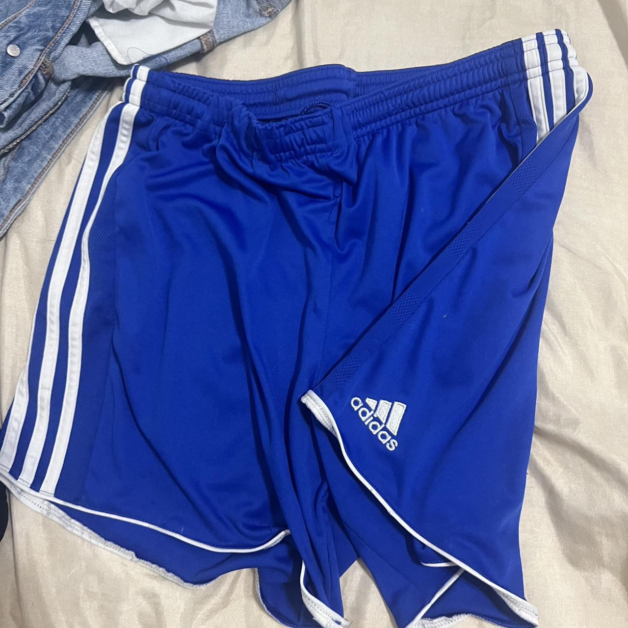 Adidas blue soccer shorts size m #adidas #blue... - Depop