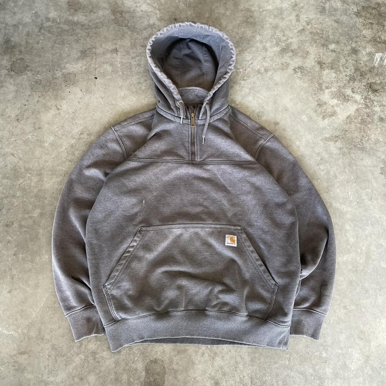 Grey Baggy Carhartt Quarter Zip Hoodie 🔹size Depop