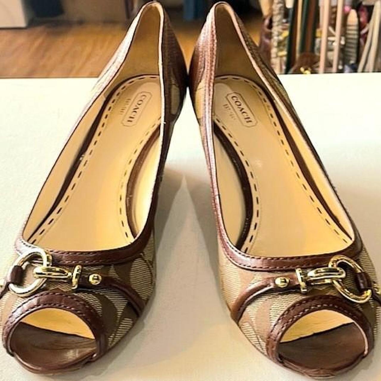 Coach peep toe on sale heels