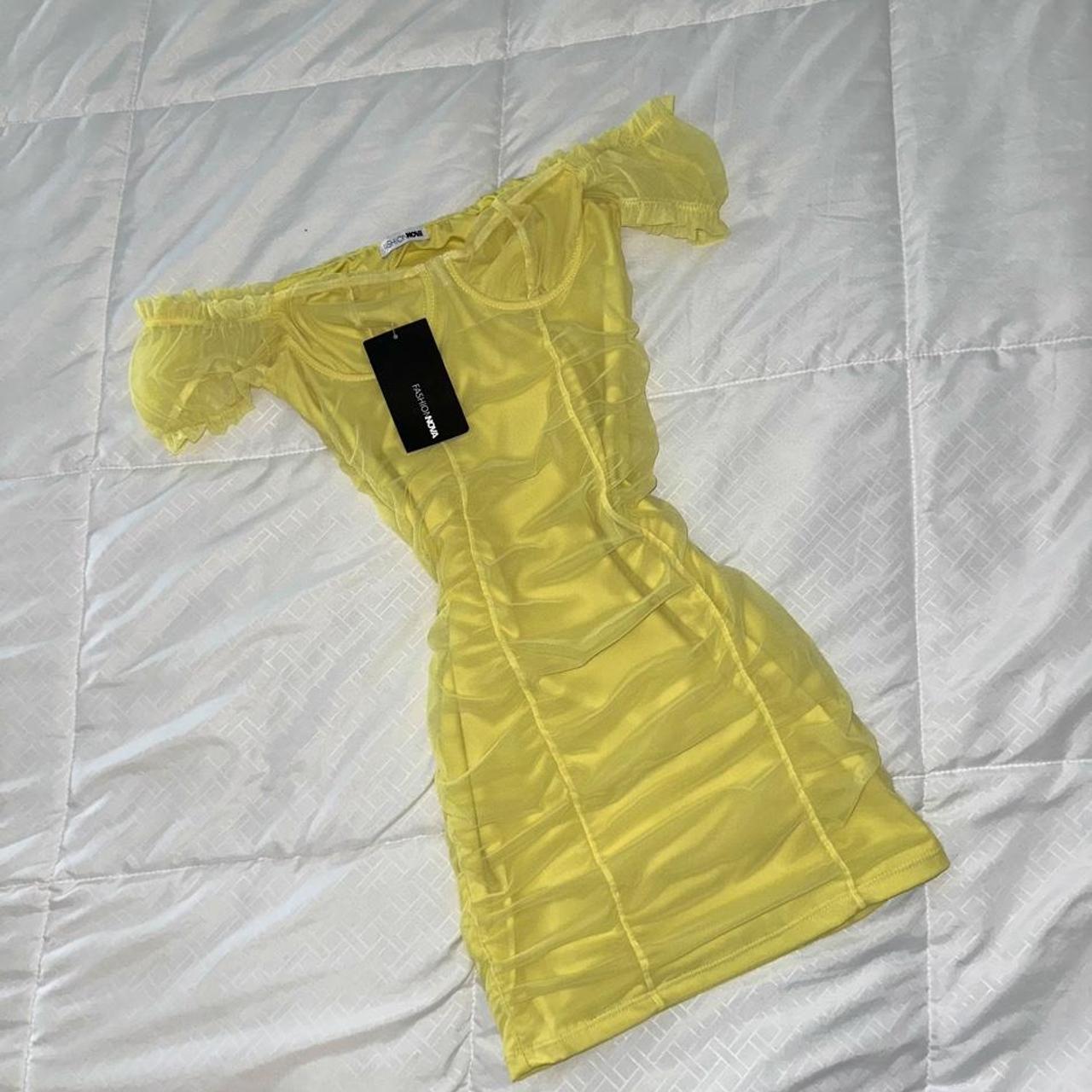 Yellow mini Fashion Nova dress Size medium but fits... Depop